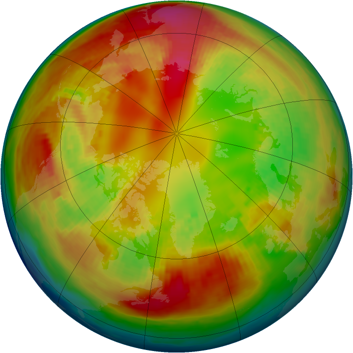 Arctic ozone map for 15 February 1980